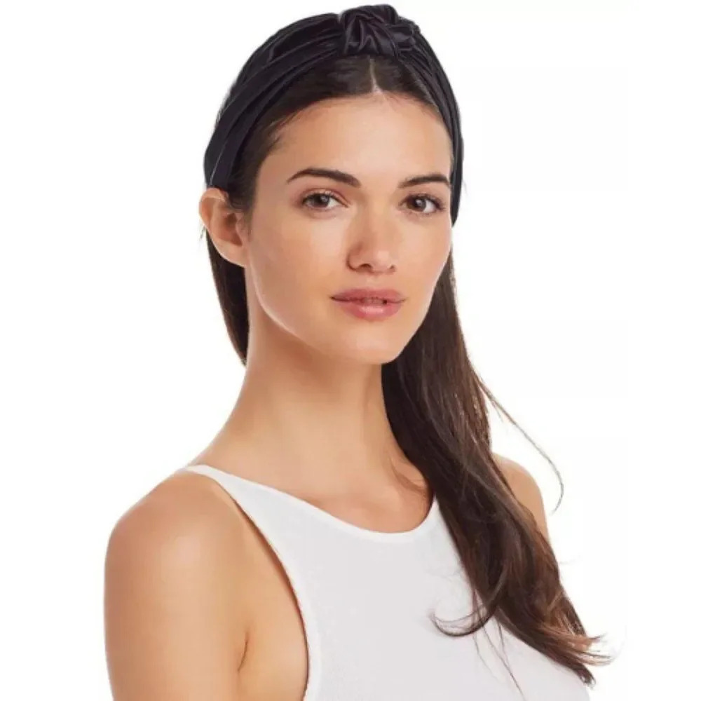 Slip Women's Black Pure Silk Knot Headband